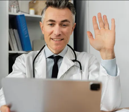 Patient on a secure online Massachusetts Medical Marijuana Card consultation