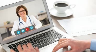 Patient on a secure online Massachusetts Medical Marijuana Card evaluation